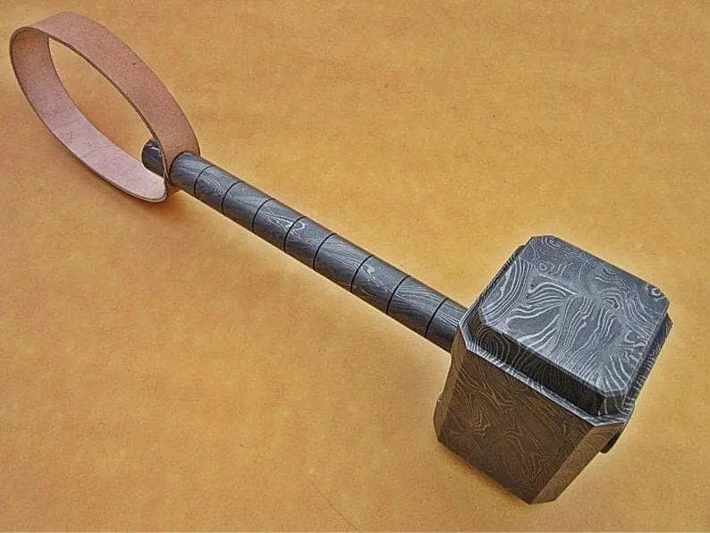 Custom handmade damascus steel hammer thor π - Image #3