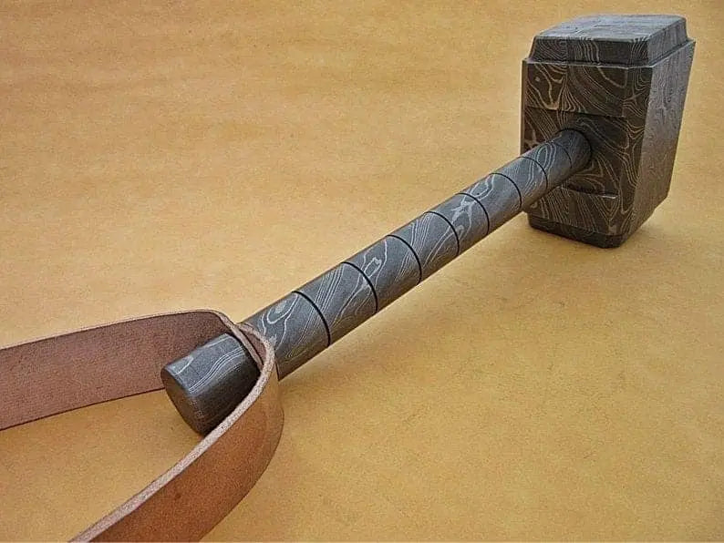Custom handmade damascus steel hammer thor π - Image #2