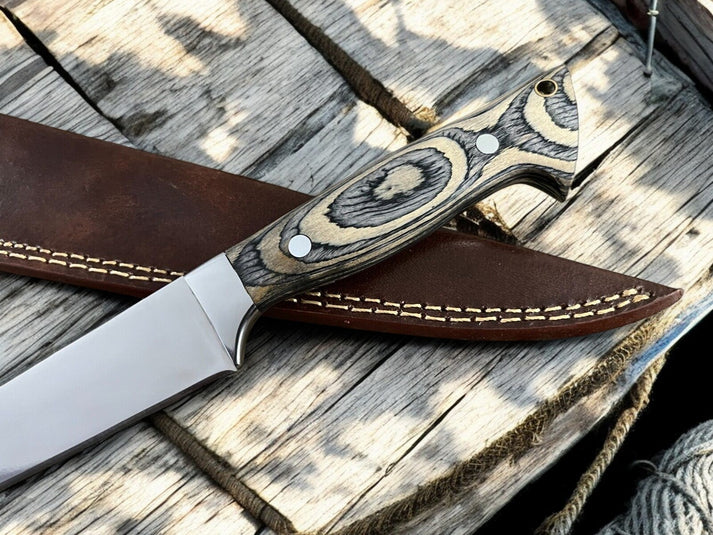 Custom handmade D2 steel fish fillet knife with sheath