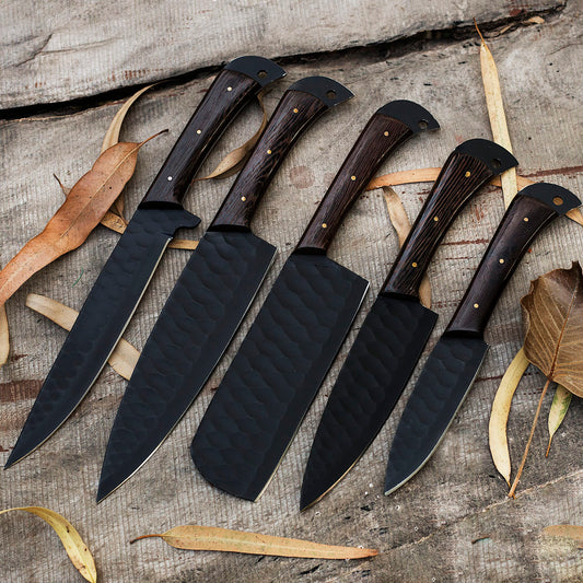 Custom handmade D2 Steel kitchen chef set 05 pcs